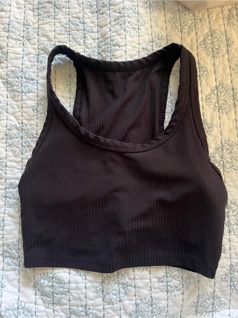 All in Motion Ribbed Racerback Crop Tank - Black
